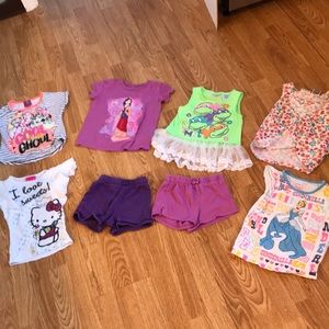 4T girls short sleeve/tanks/shorts lot